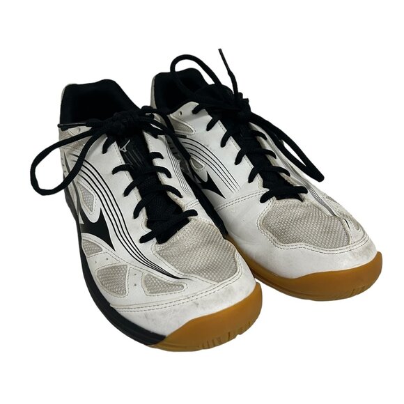 Mizuno Cyclone Speed 3 Womens 11 Volleyball Shoes White Black Non-marking Soles - Picture 1 of 8